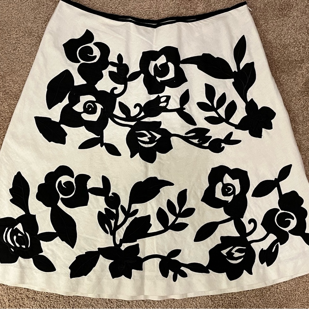 WHBM Floral A-Line Skirt